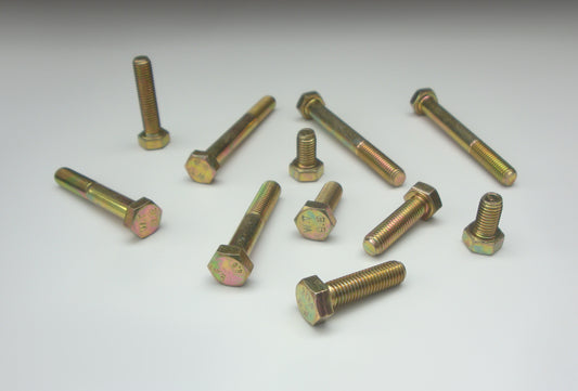 M7 - Sechskantschrauben , gelb verzinkt , 8.8 (DIN 931 / DIN 933)