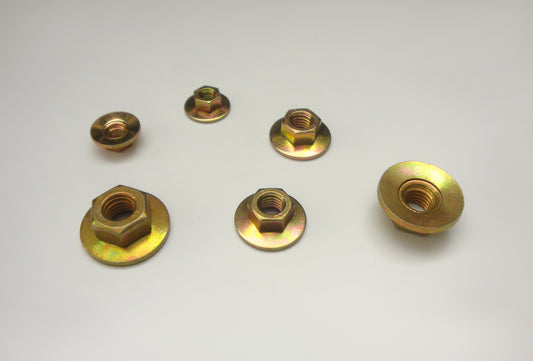 Muttern mit Spannscheibe (Kombimuttern / Scheibenmuttern ) , gelb verzinkt |8|