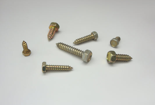 Blechschrauben mit Sechskant-Kopf , gelb verzinkt (DIN 7976)