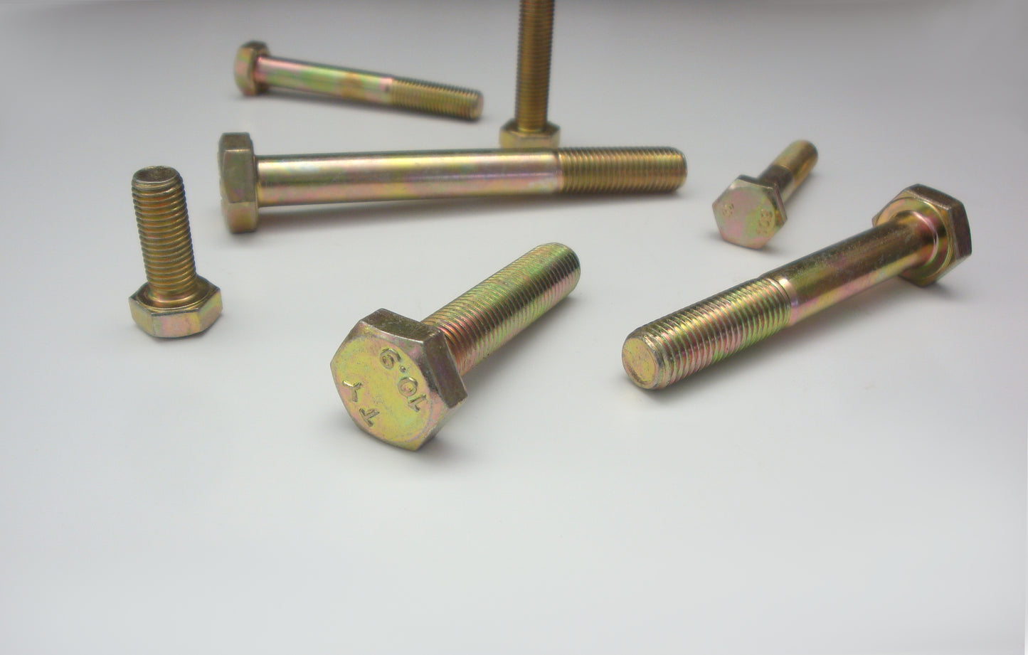 Sechskantschraube mit Feingewinde, gelb verzinkt, 10.9 hochfest (DIN 960 / DIN 961)